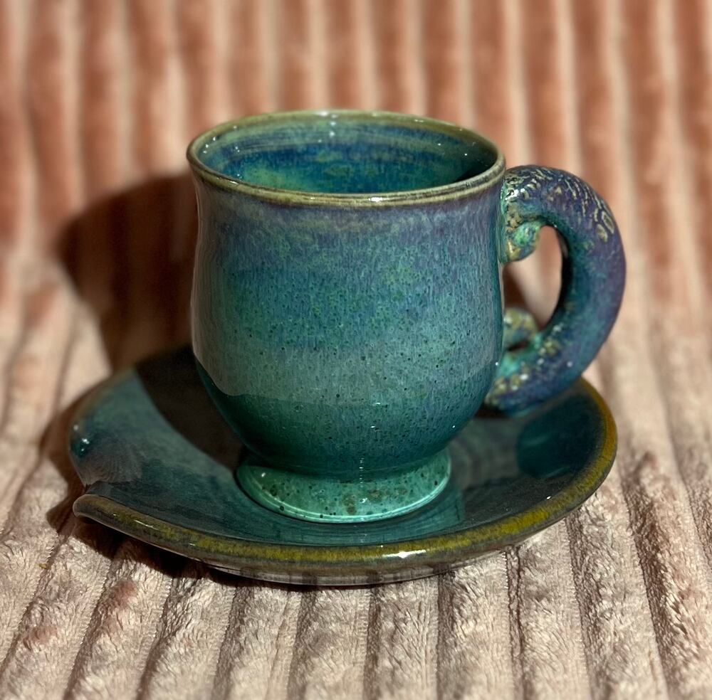 Artisan pottery teacup